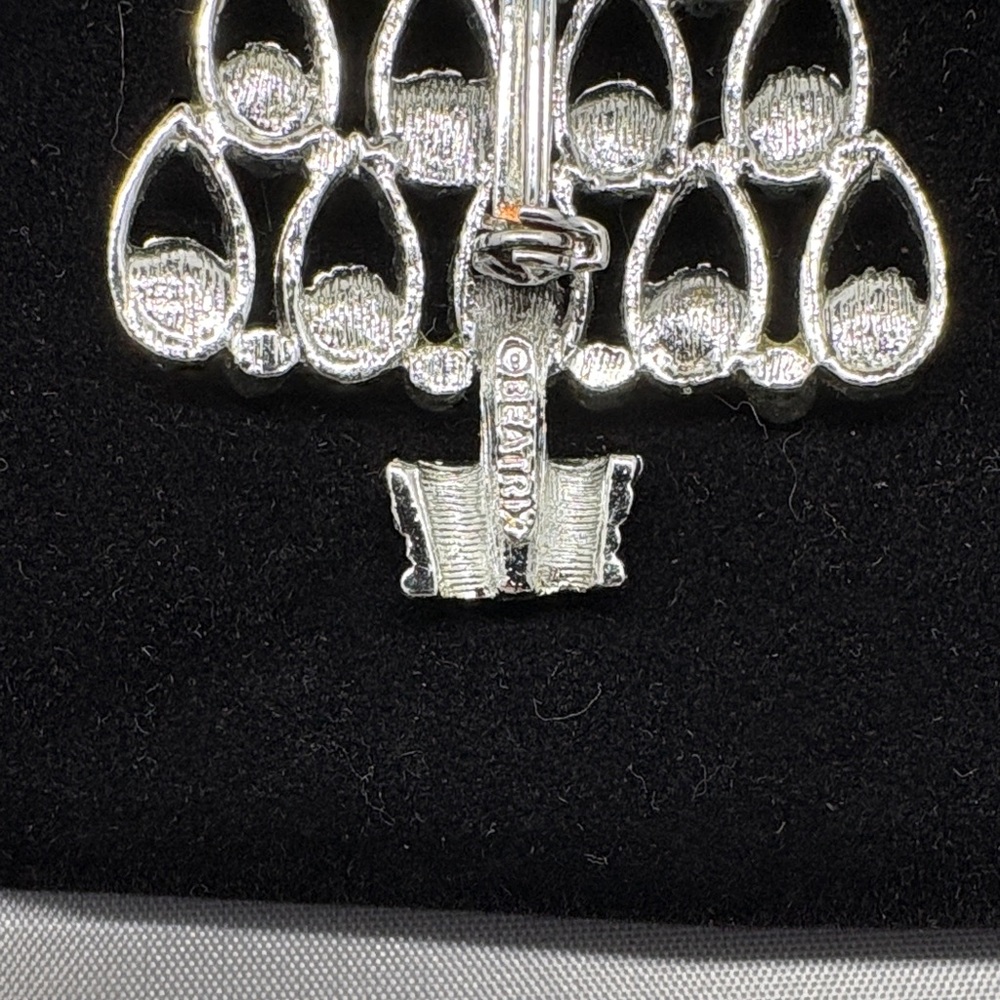 Beatrix Silver Crystal Holiday Tree Brooch - Picture 3 of 6